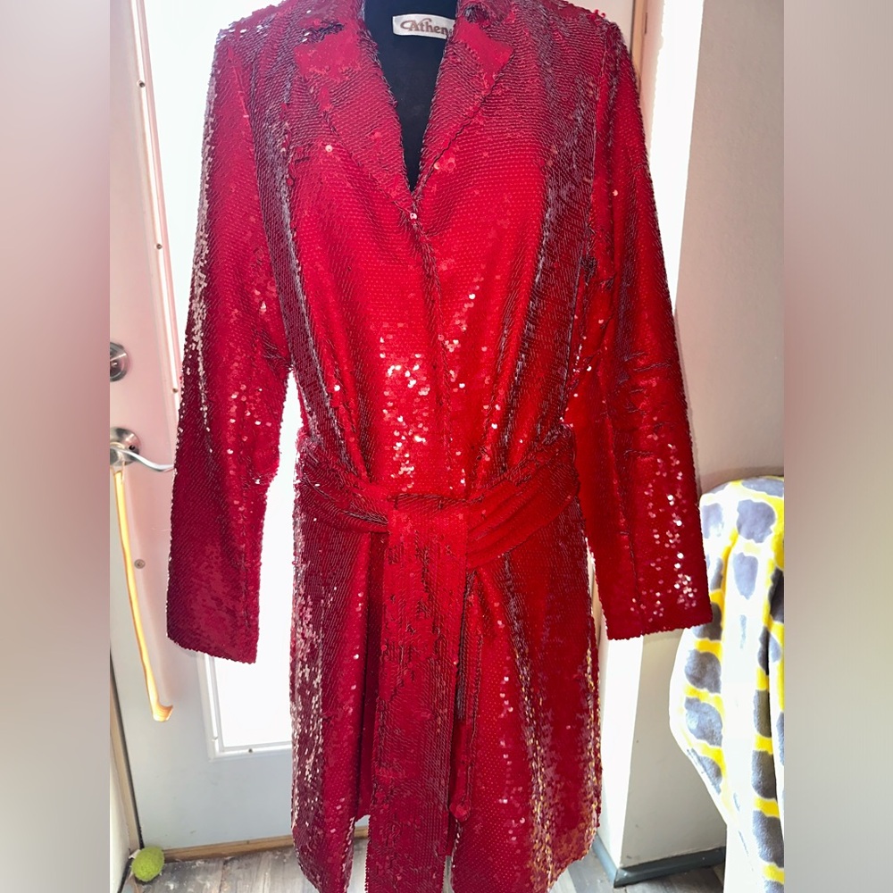 Red Sequin Coat/Dress - Picture 3 of 3